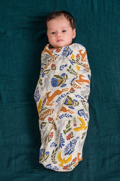DockATot Swaddle - Woodland / Deep Teal (In Stock)